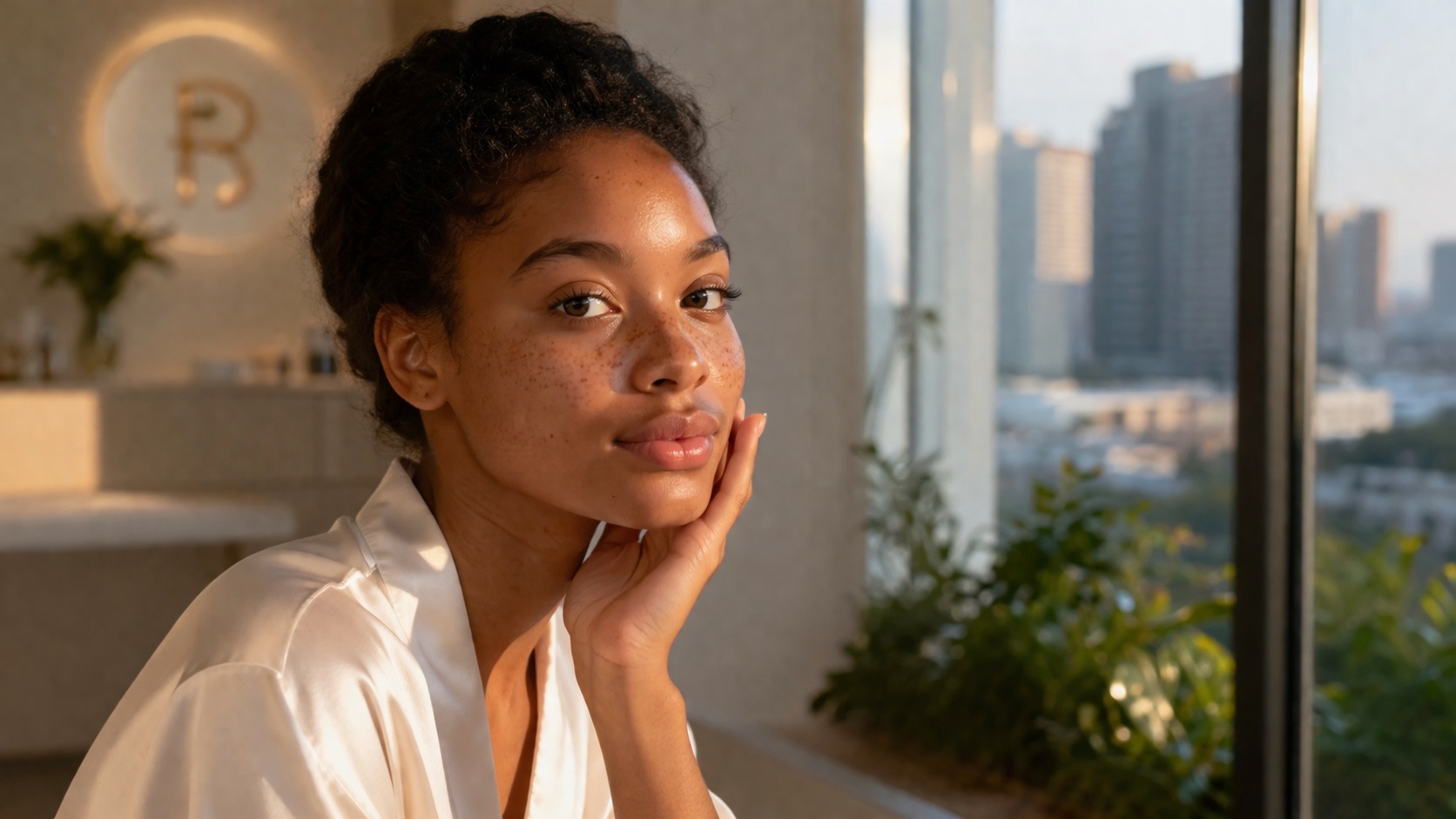 Serene moment in a cozy space